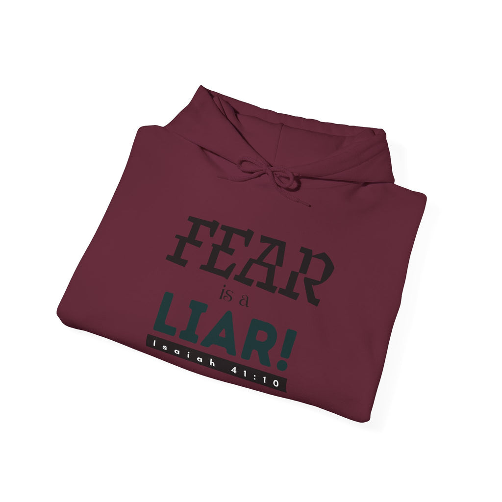 Fear Is a Liar Hoodie — Inspirational Christian Faith Sweatshirt