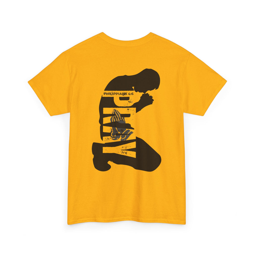 Pray More Tee — "Pray More, Panic Less" Christian Graphic T-Shirt