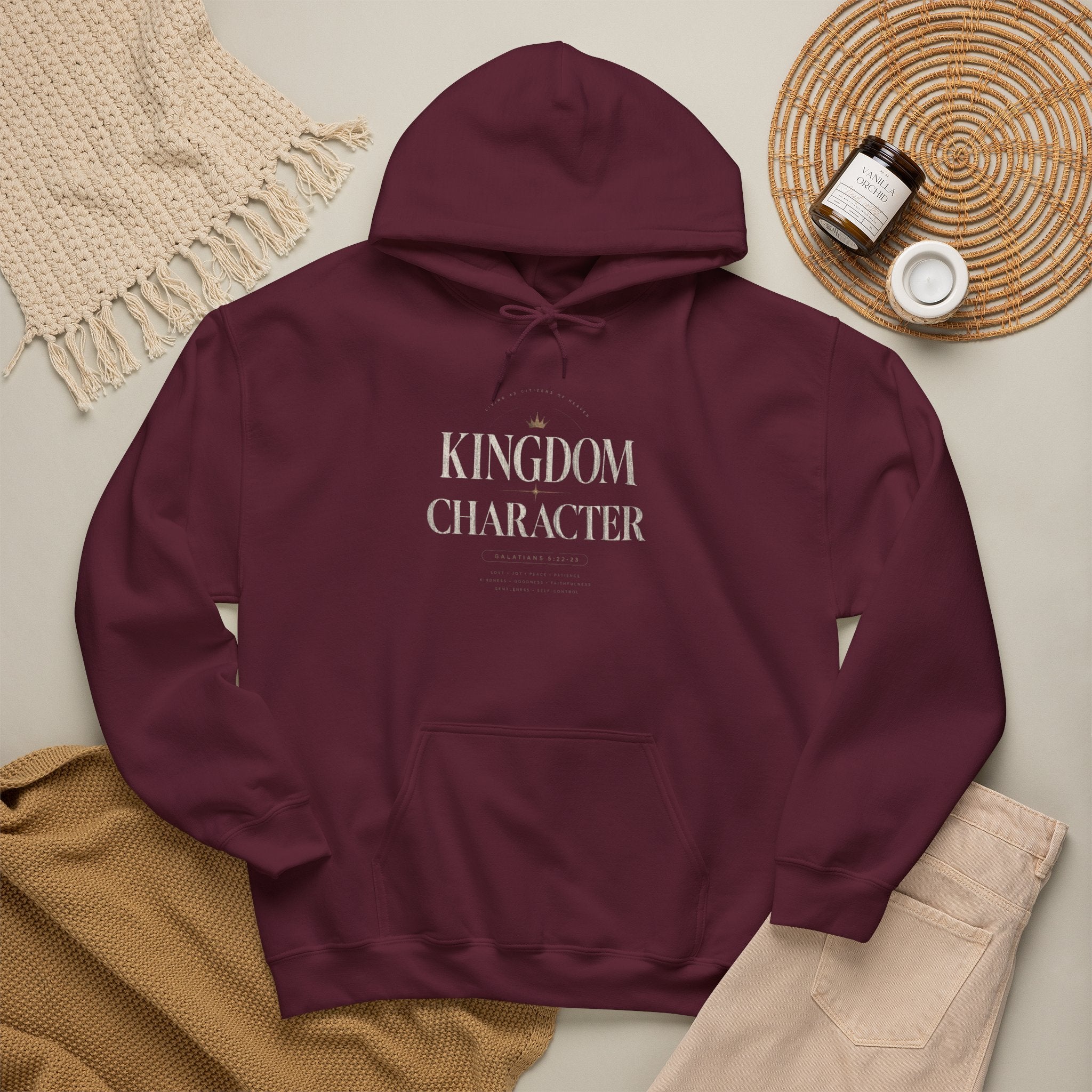 Kingdom Character Hoodie – Faith-Based Inspirational Black Pullover