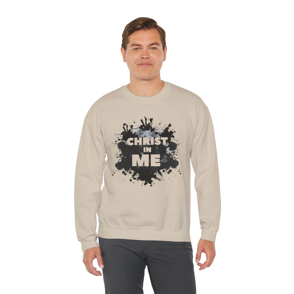 Christian Crewneck Sweatshirt "Christ in Me" Pullover, Galatians 2:20 Apparel, Inspirational Religious Graphic Sweatshirt