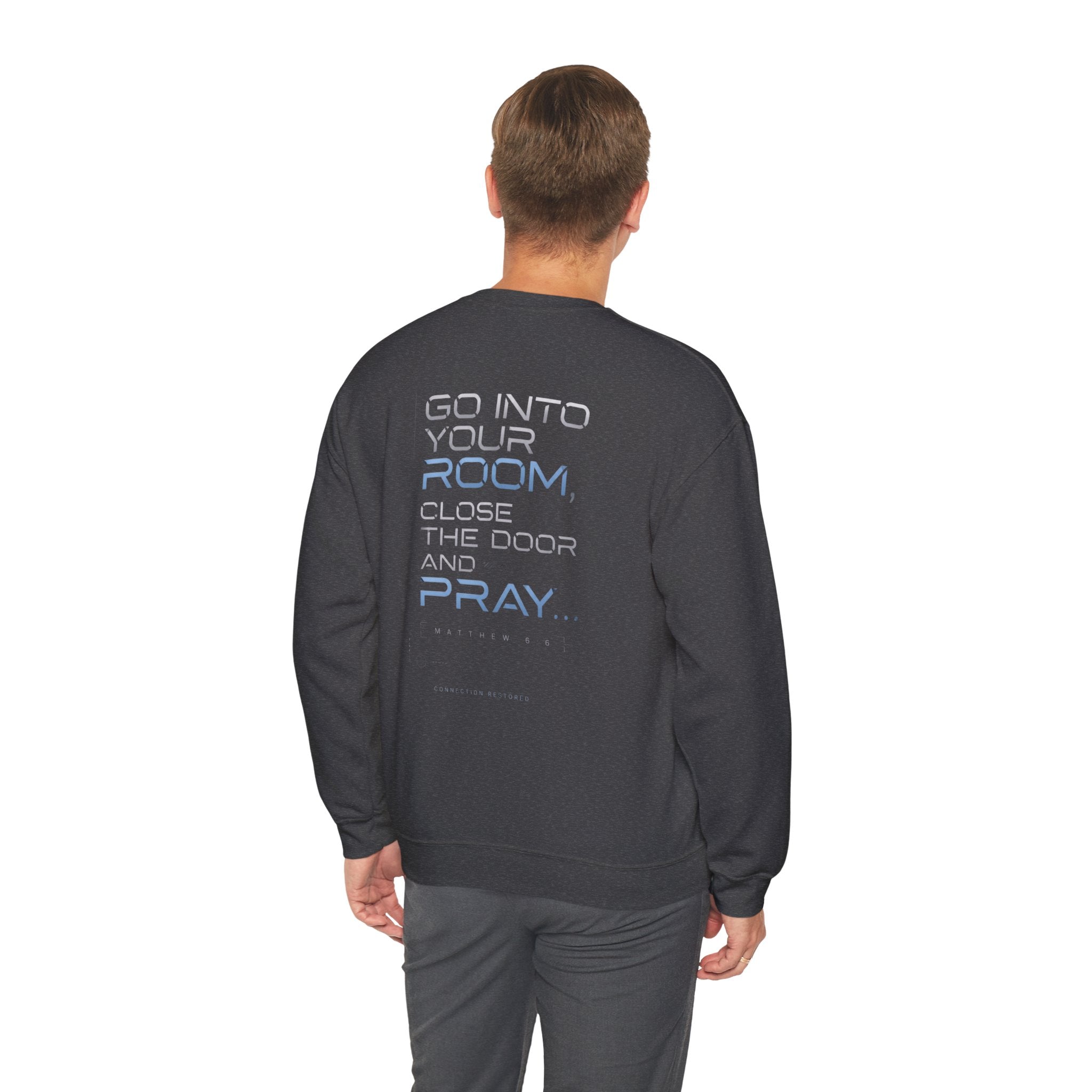 Christian Crewneck Sweatshirt "Offline" Pullover, Go Into Your Room and Pray Back Quote, Faith Streetwear Sweatshirt