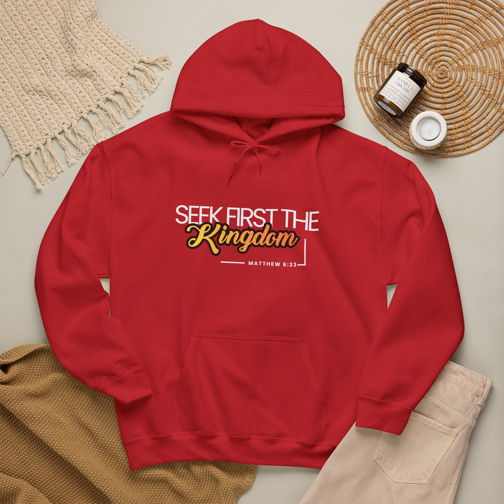 Seek First the Kingdom Hoodie - Christian Faith Scripture Sweatshirt (Matthew 6:33)