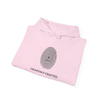 Heavenly Crafted Hoodie — Minimal Fingerprint Graphic Hooded Sweatshirt