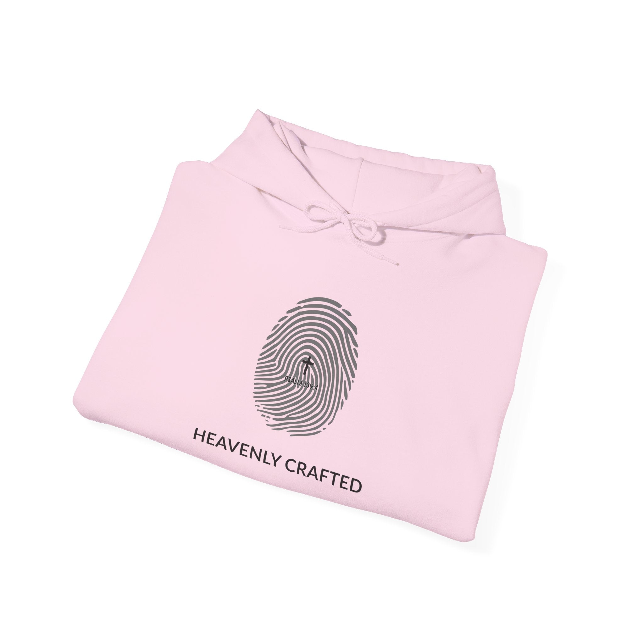 Heavenly Crafted Hoodie — Minimal Fingerprint Graphic Hooded Sweatshirt