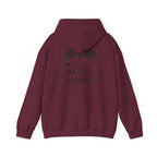 Christian Graphic Hoodie 'Delivered' Shipping Label Pullover, Faith-Based Streetwear Sweatshirt
