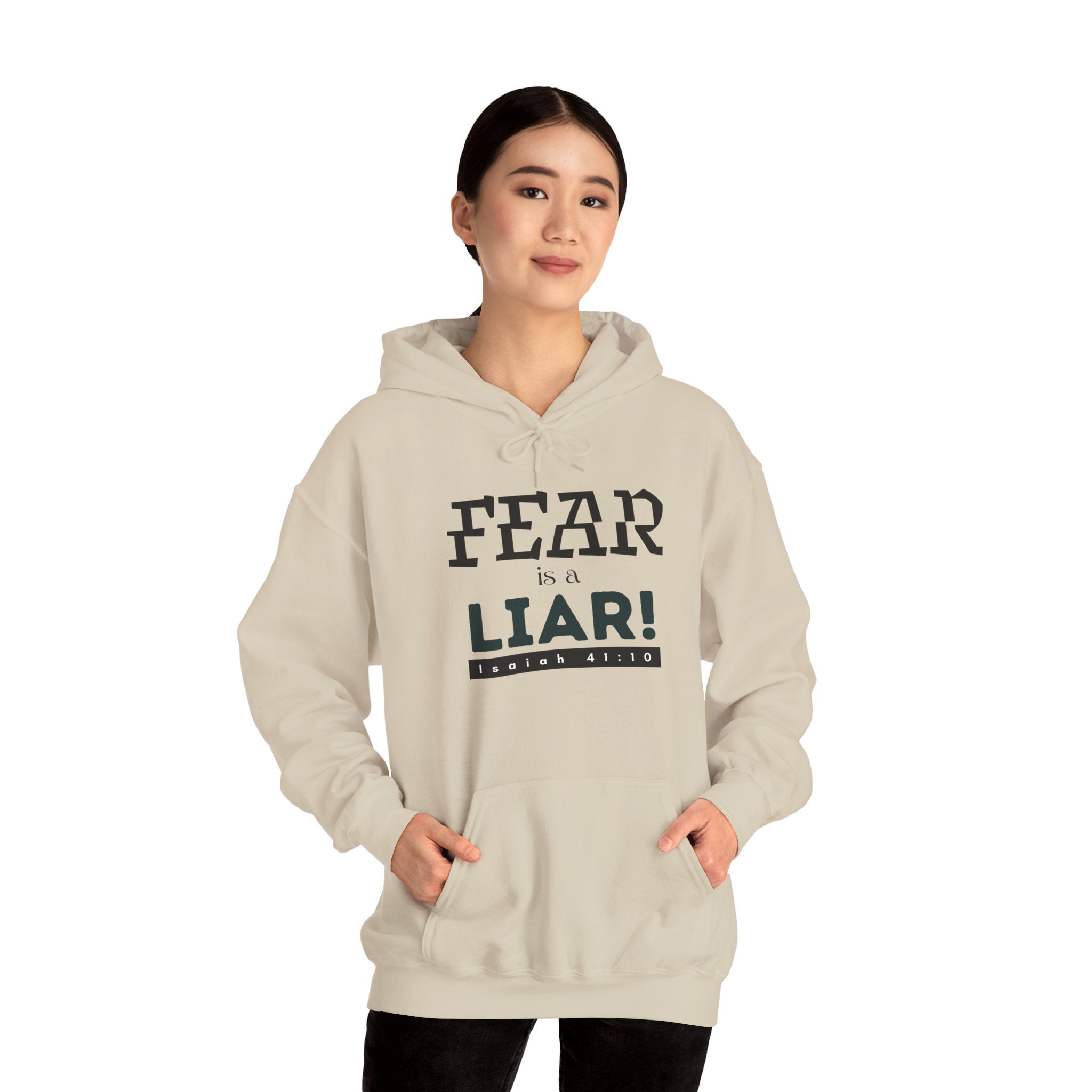 Fear Is a Liar Hoodie — Inspirational Christian Faith Sweatshirt