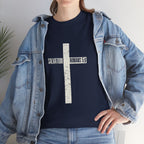 Christian Cross T-Shirt — "Salvation Romans 5:8" Faith Tee
