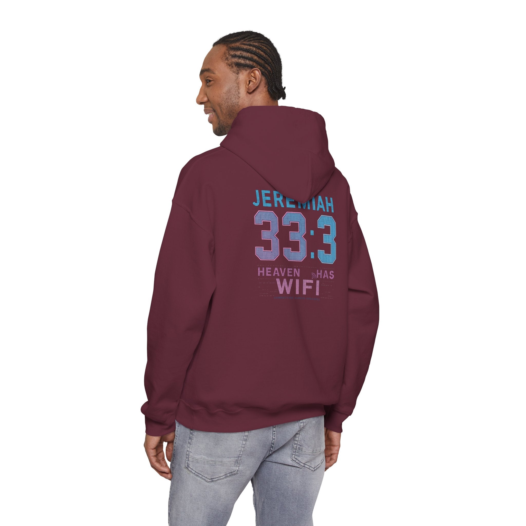 Jeremiah 33:3 "Heaven Has WiFi" Graphic Hoodie – Christian Faith Pullover