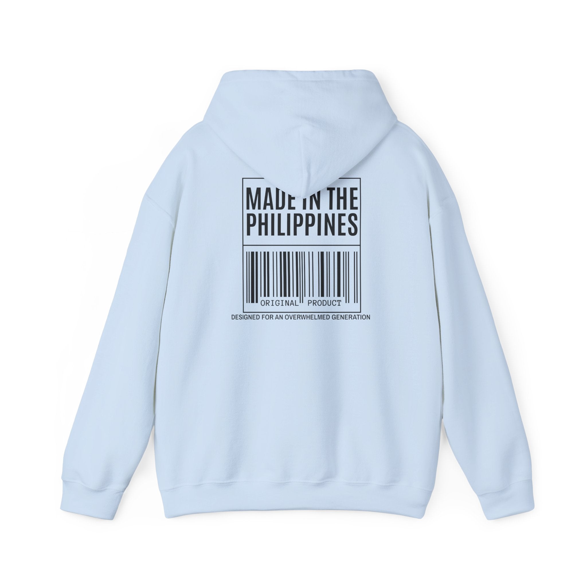 Made in the Philippines Hoodie — Barcode Graphic Back Print