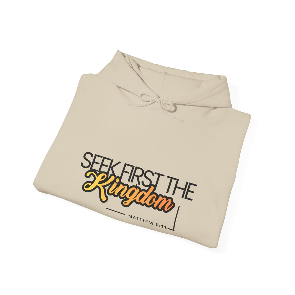 Seek First the Kingdom Hoodie – Christian Faith Scripture Sweatshirt (Matthew 6:33)