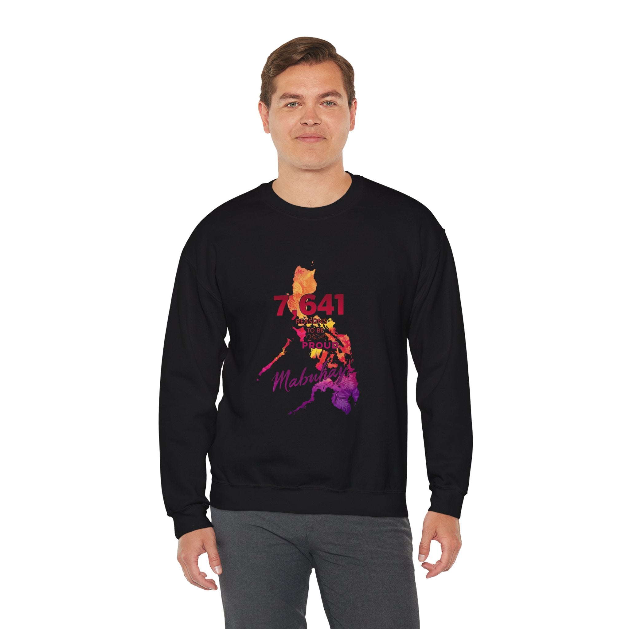 Philippines Map Sweatshirt - '7,641 Proud Pinoy' Colorful Vintage Crewneck