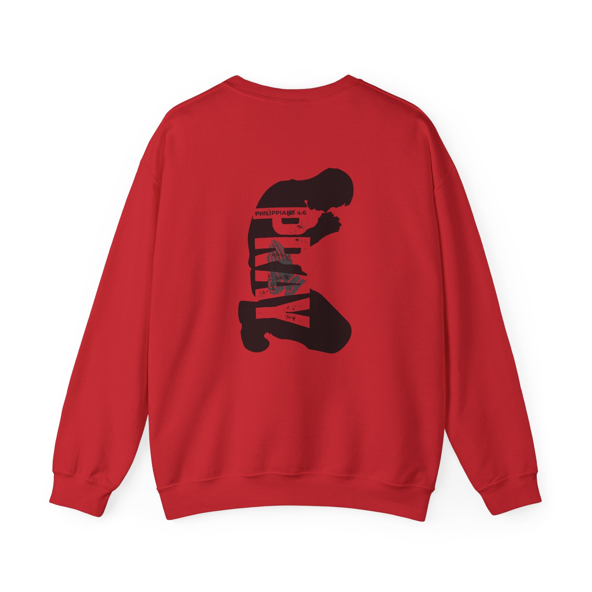 Prayer Graphic Sweatshirt — “Pray More, Panic Less” Crewneck