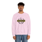 "Overcomer" Cross Graphic Crewneck – Unisex Minimalist Faith Pullover
