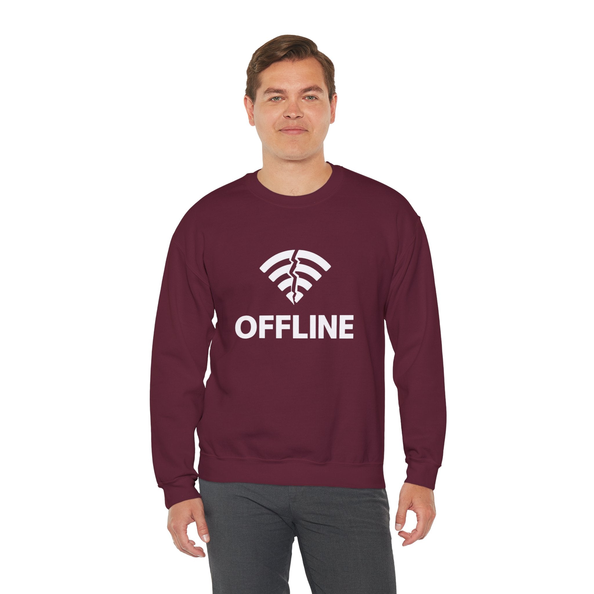 Christian Crewneck Sweatshirt "Offline" Pullover, Go Into Your Room and Pray Back Quote, Faith Streetwear Sweatshirt