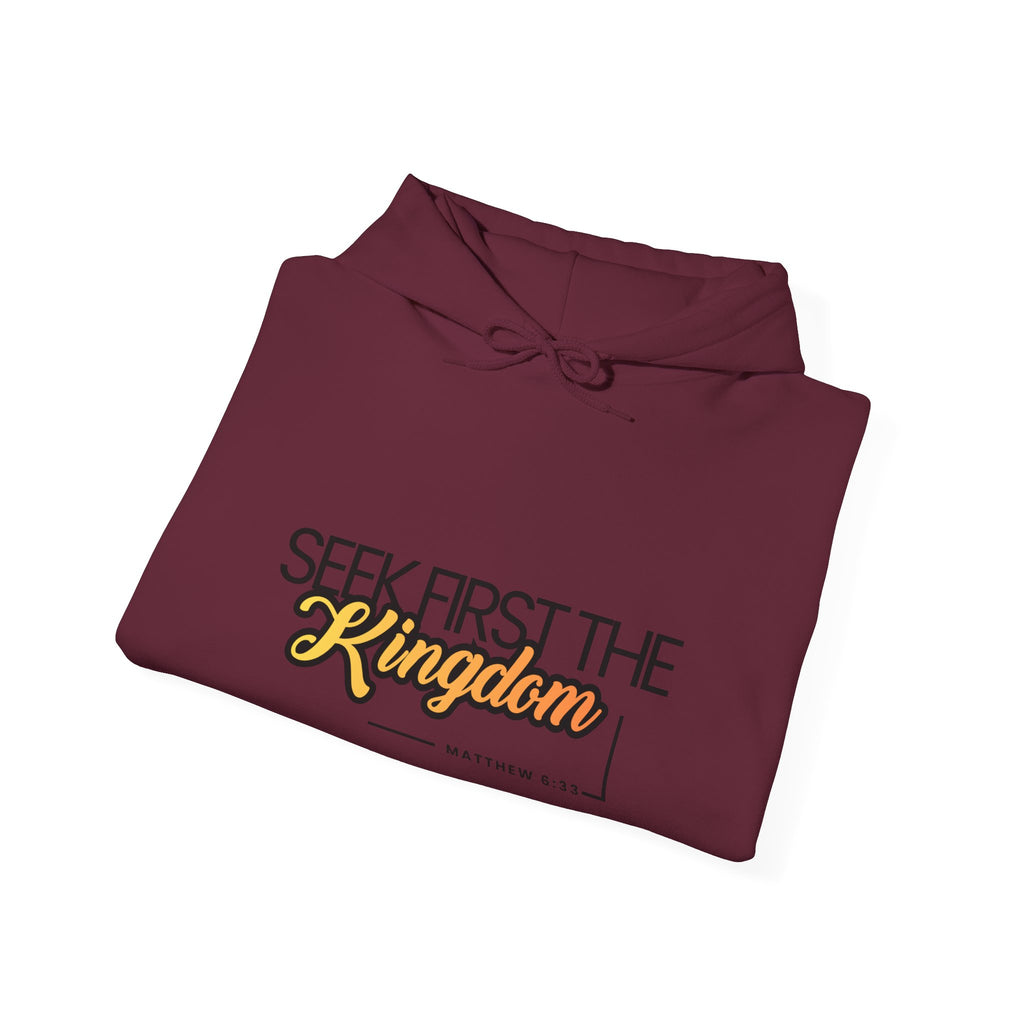 Seek First the Kingdom Hoodie – Christian Faith Scripture Sweatshirt (Matthew 6:33)