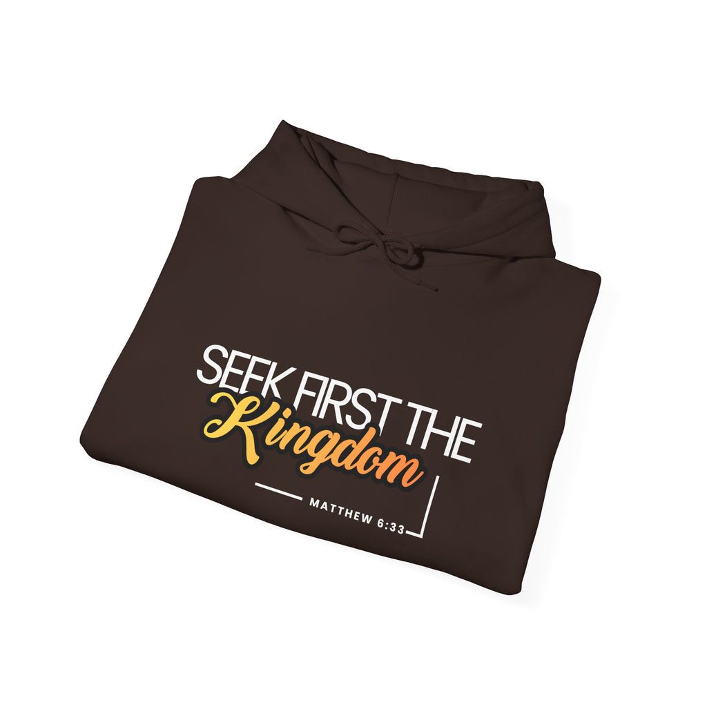 Seek First the Kingdom Hoodie - Christian Faith Scripture Sweatshirt (Matthew 6:33)