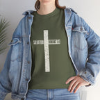 Christian Cross T-Shirt — "Salvation Romans 5:8" Faith Tee