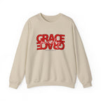 Crewneck Sweatshirt — "Grace Powered By God" Christian Faith Pullover (Ephesians 2:8)