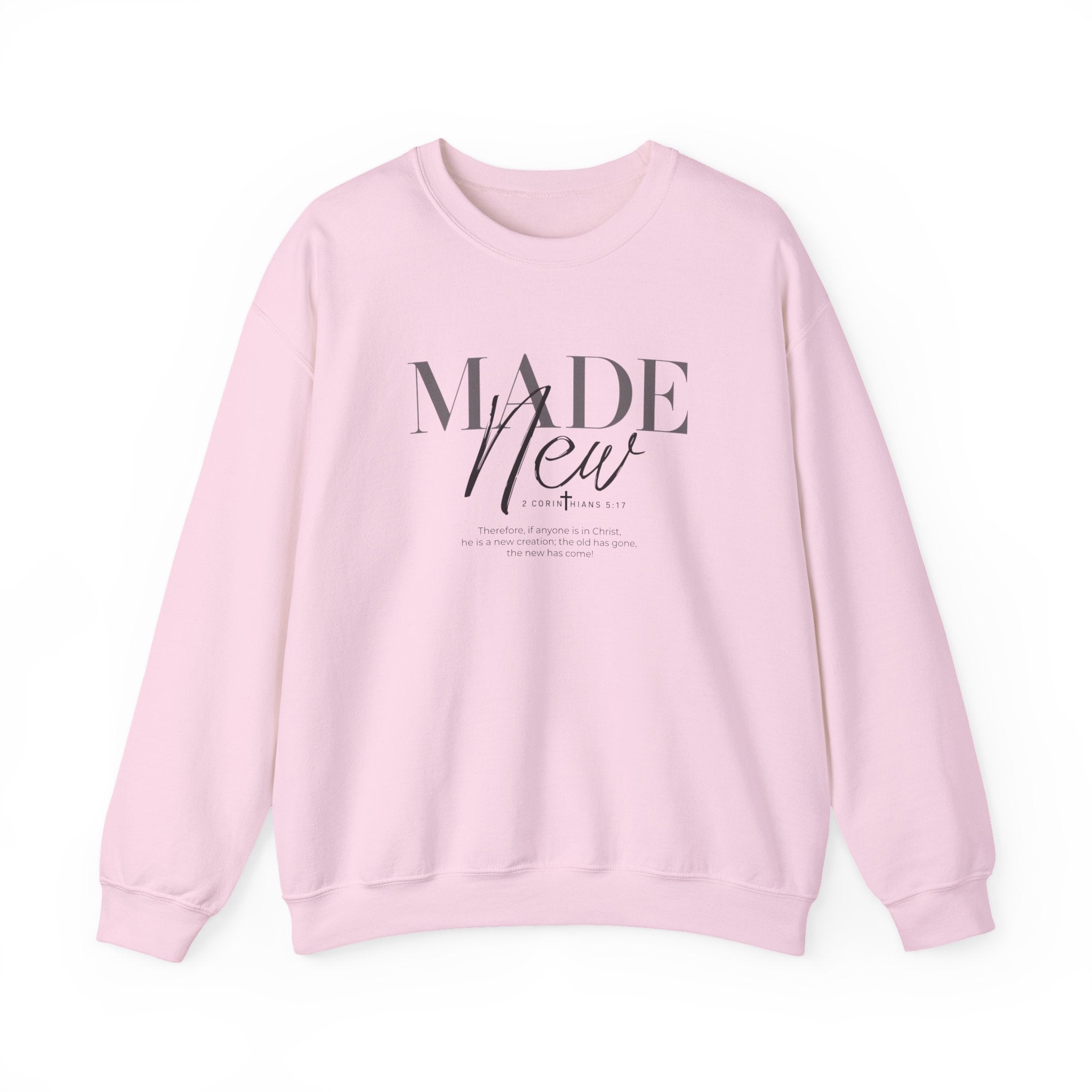 Minimalist Crewneck Sweatshirt "Made New" Pullover, Inspirational Christian Clothing, Aesthetic Daily Reminder Sweatshirt
