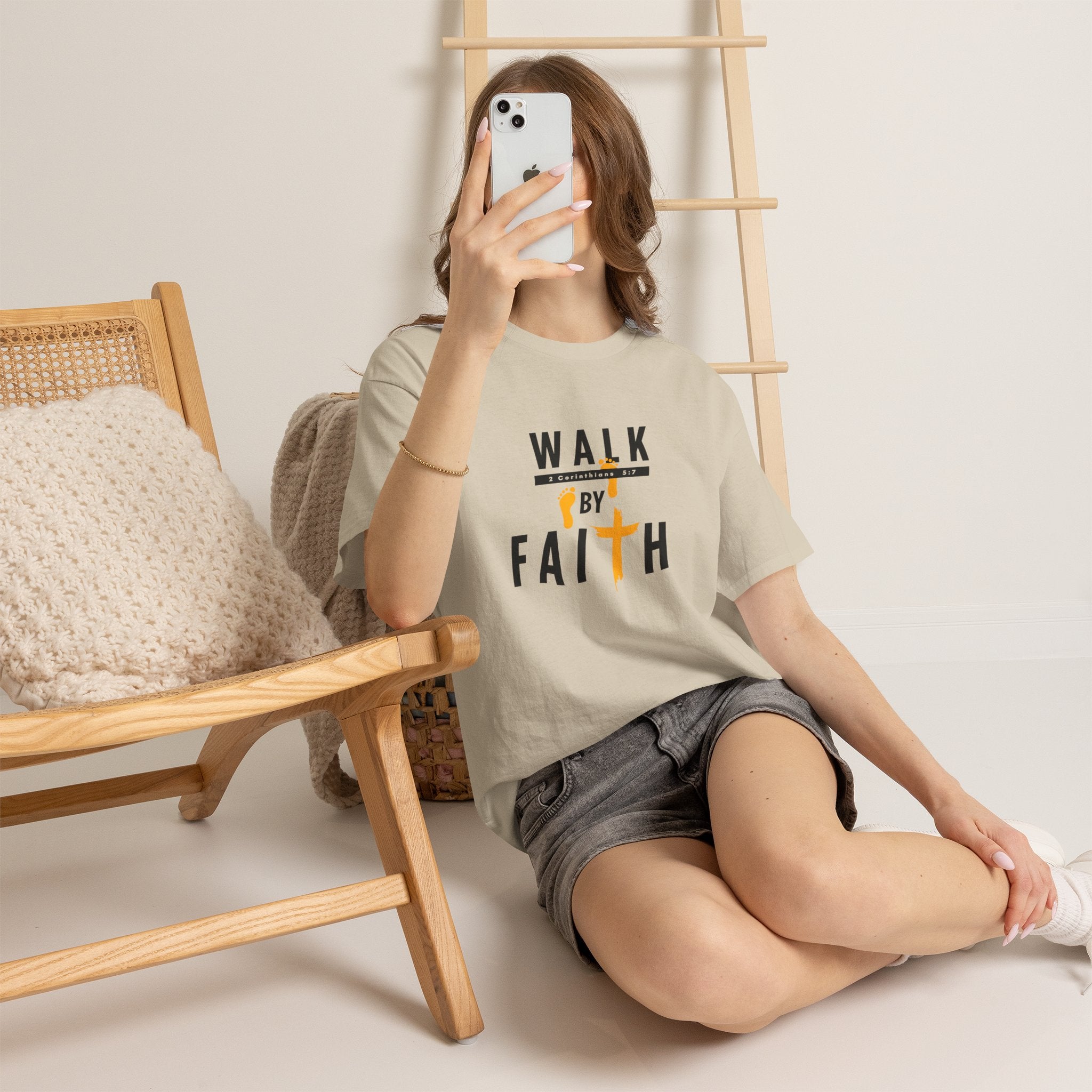 By Faith T-Shirt — Christian Walk By Faith Cross Tee