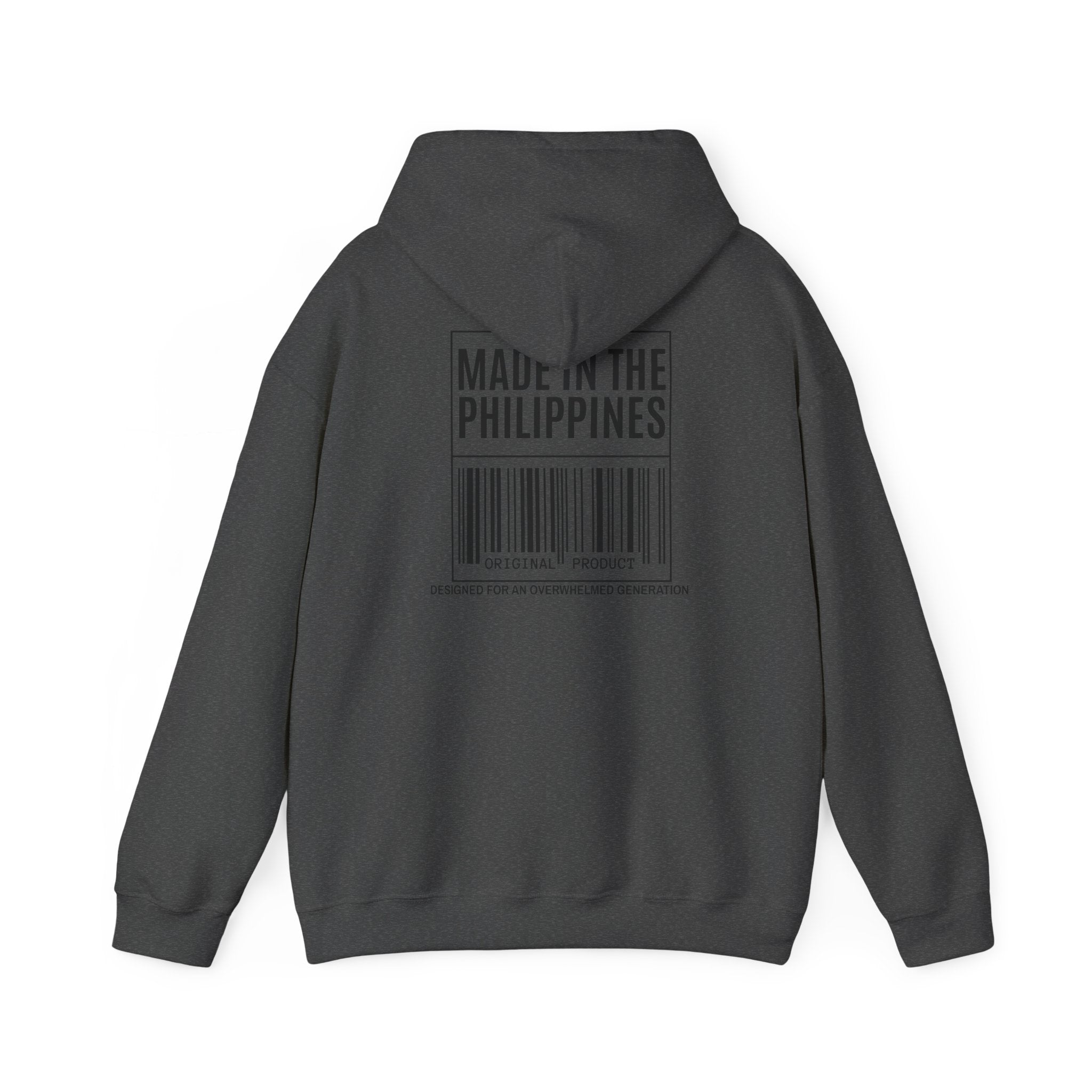 Made in the Philippines Hoodie — Barcode Graphic Back Print