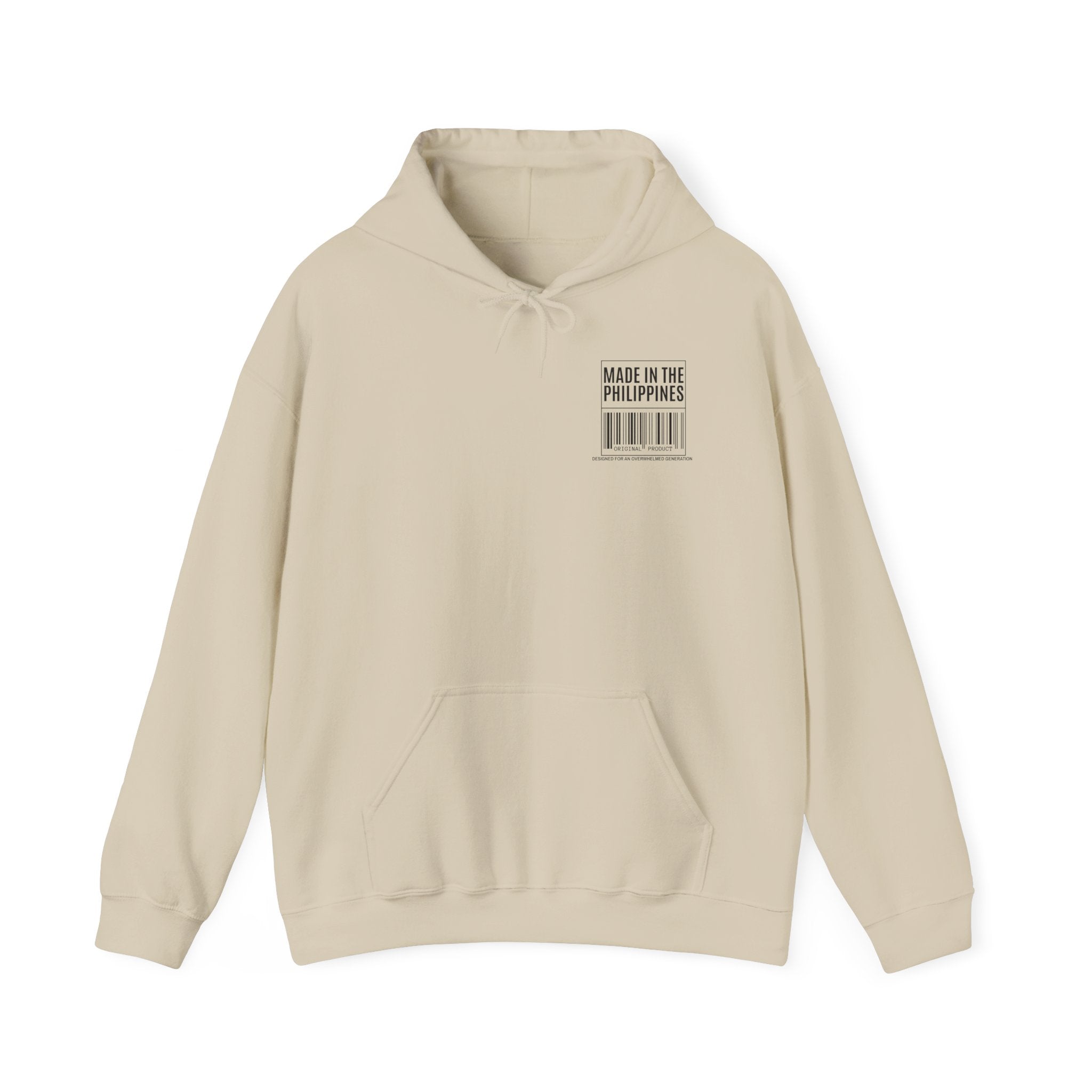 Made in the Philippines Hoodie — Barcode Graphic Back Print