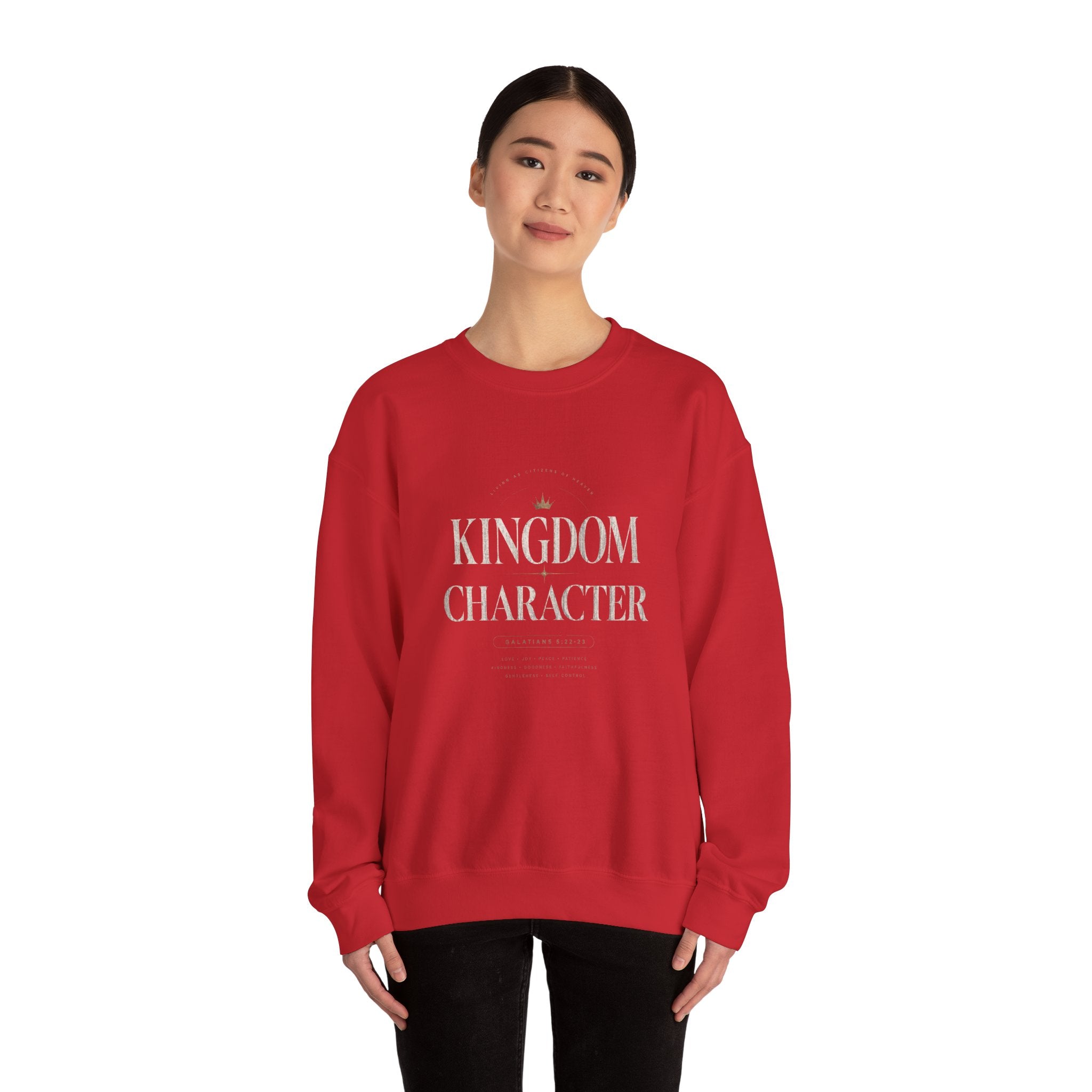 Christian Crewneck Sweatshirt "Kingdom Character" Pullover, Faith-Based Inspirational Apparel, Religious Graphic Sweatshirt