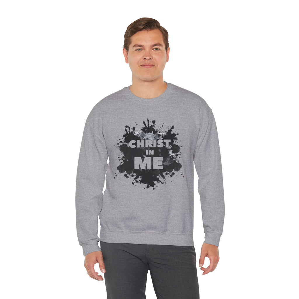 Christian Crewneck Sweatshirt "Christ in Me" Pullover, Galatians 2:20 Apparel, Inspirational Religious Graphic Sweatshirt