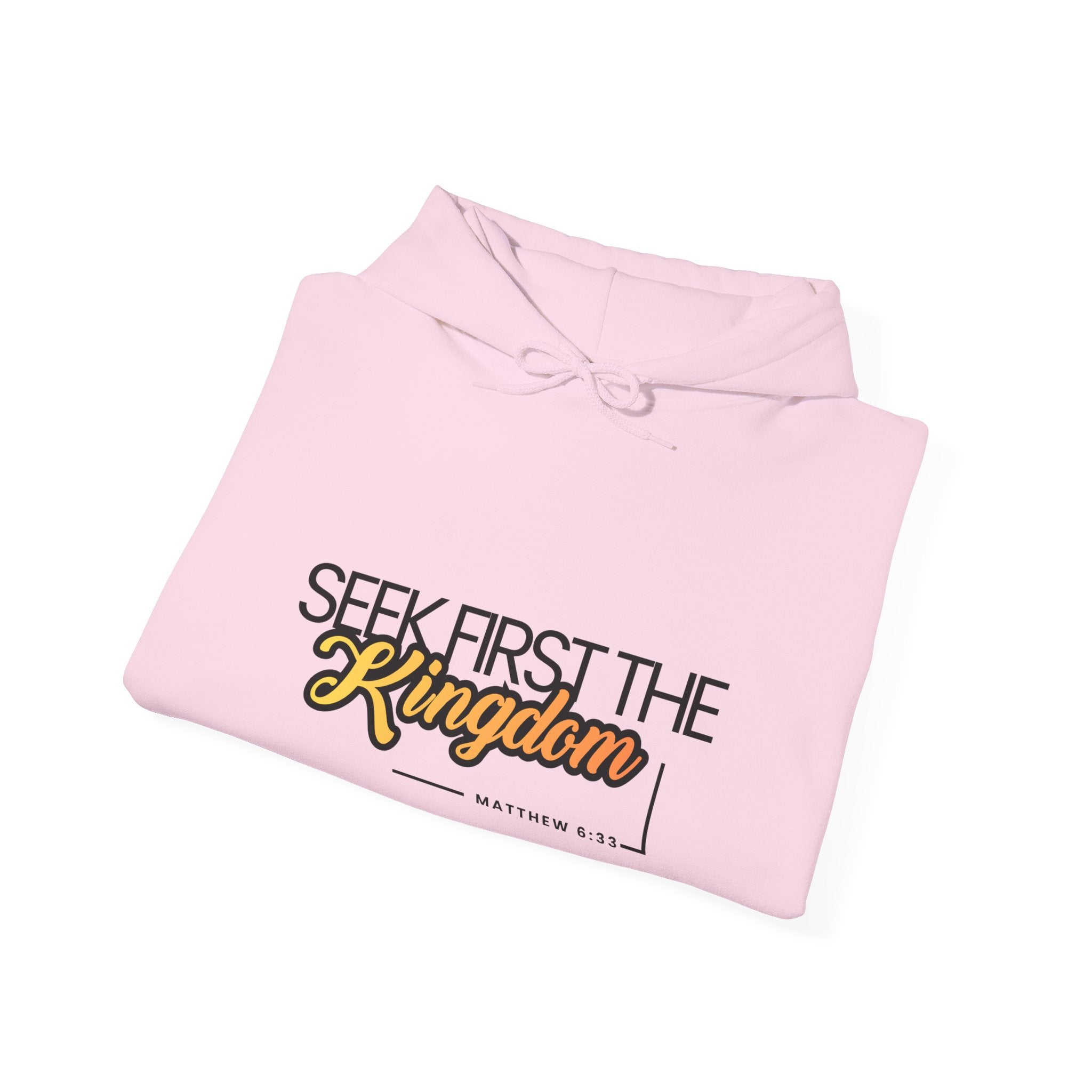 Seek First the Kingdom Hoodie – Christian Faith Scripture Sweatshirt (Matthew 6:33)