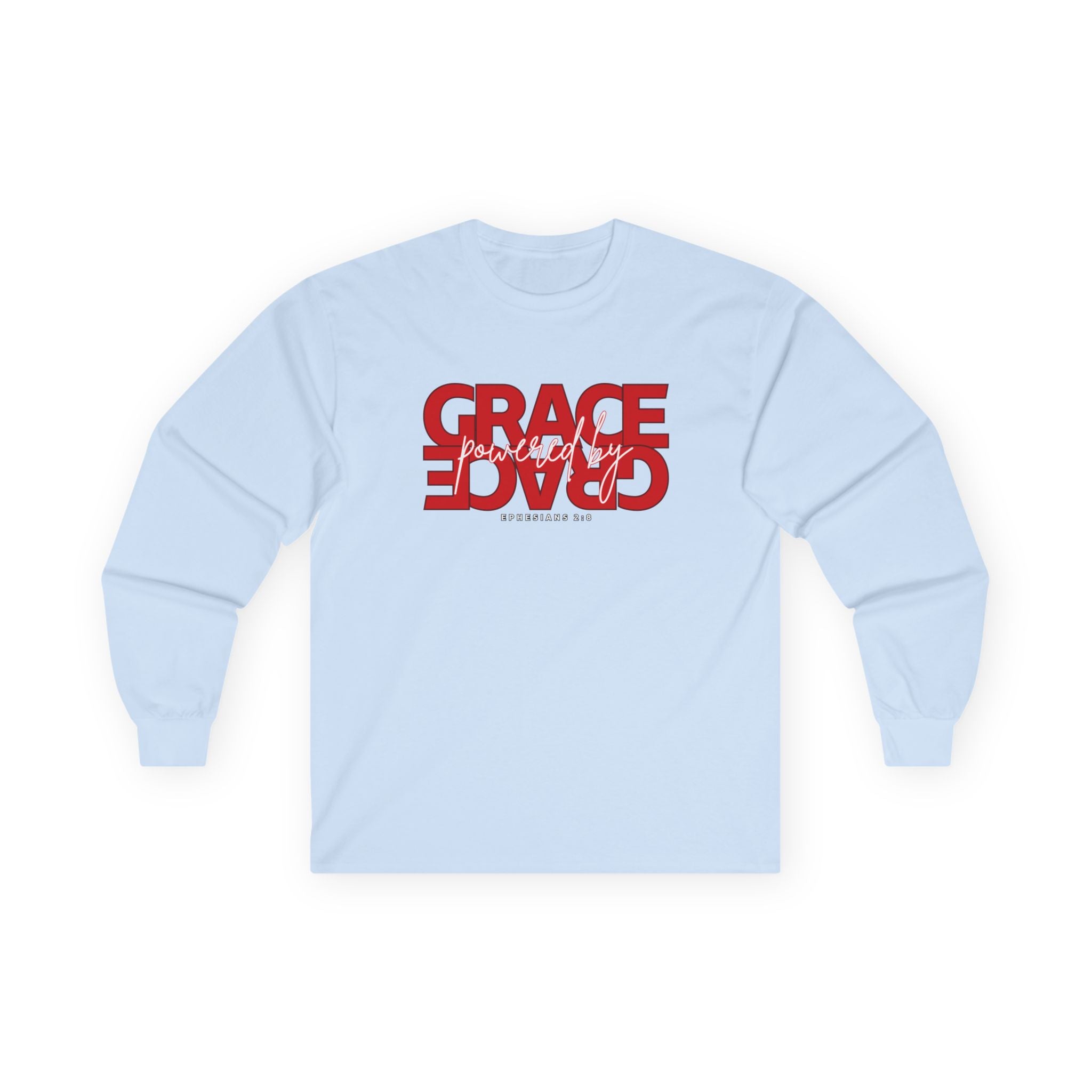 By Grace Long Sleeve Tee — Inspirational Christian Graphic Shirt