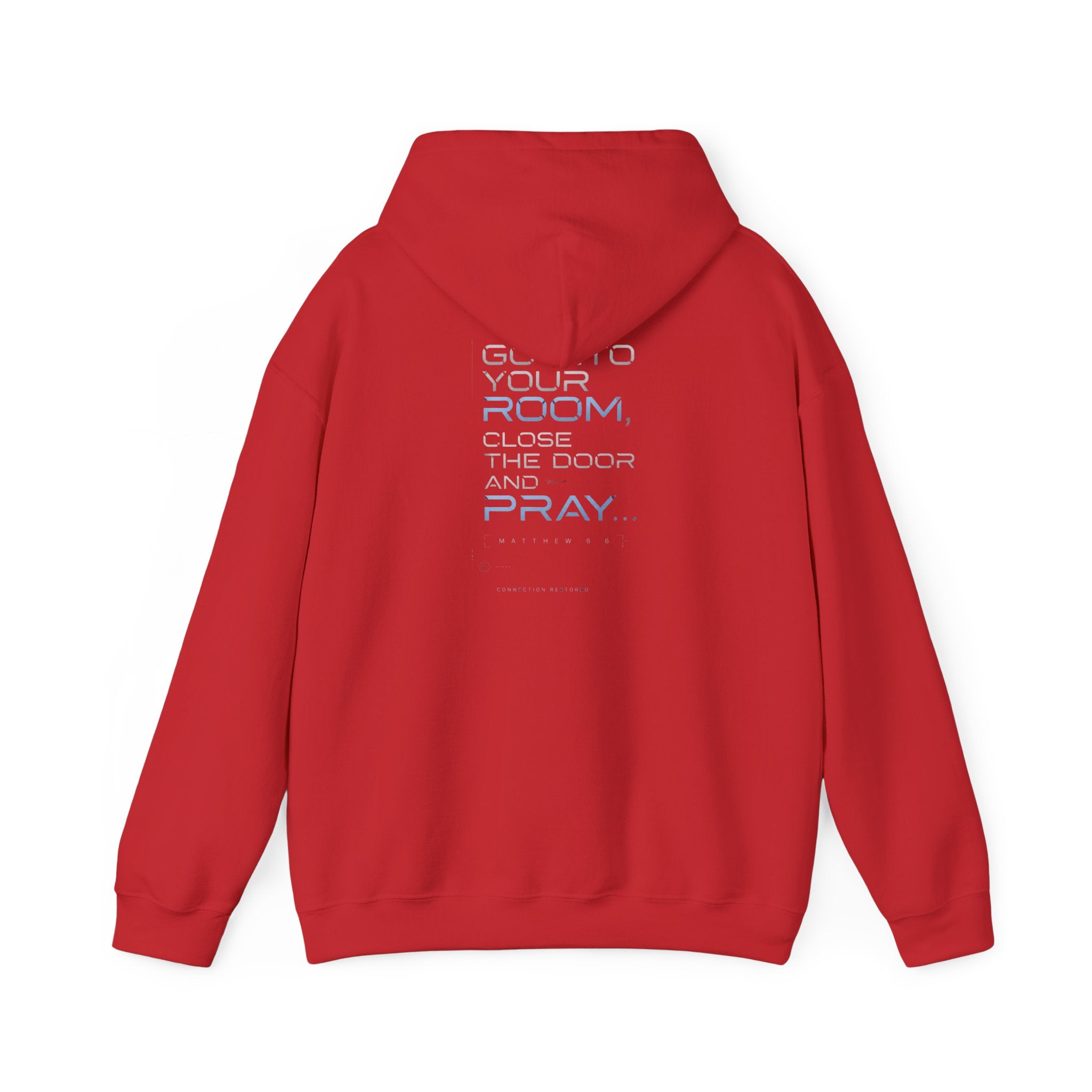 Christian Hoodie "Offline" Wi-Fi Symbol Pullover, Go Into Your Room Quote Back Print, Faith Streetwear Sweatshirt