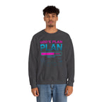 God's Plan Crewneck Sweatshirt — Retro Neon Faith Graphic