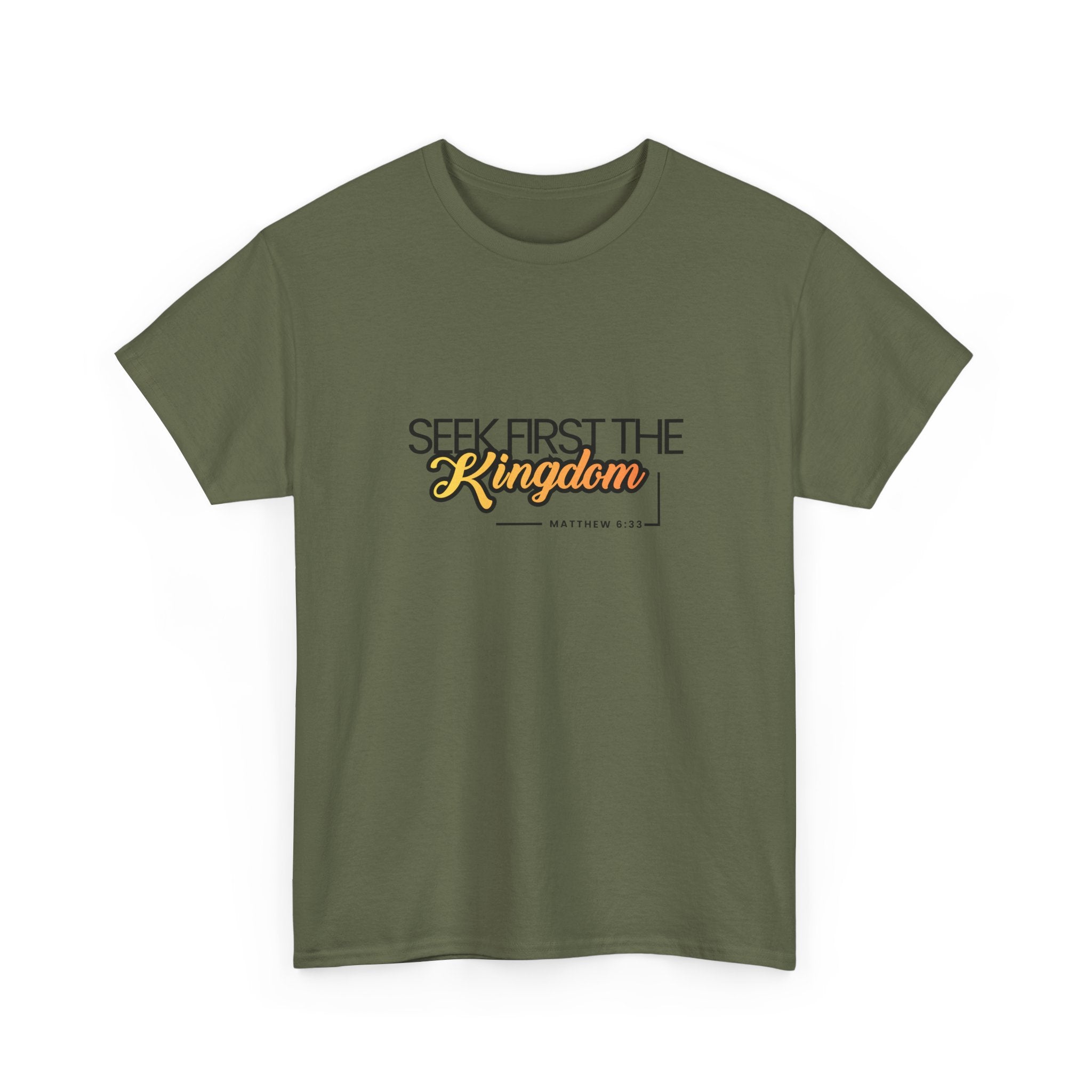 Seek First the Kingdom Tee — Christian Faith Graphic T-Shirt (Matthew 6:33)