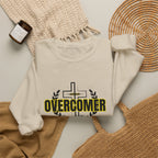 "Overcomer" Cross Graphic Crewneck – Unisex Minimalist Faith Pullover