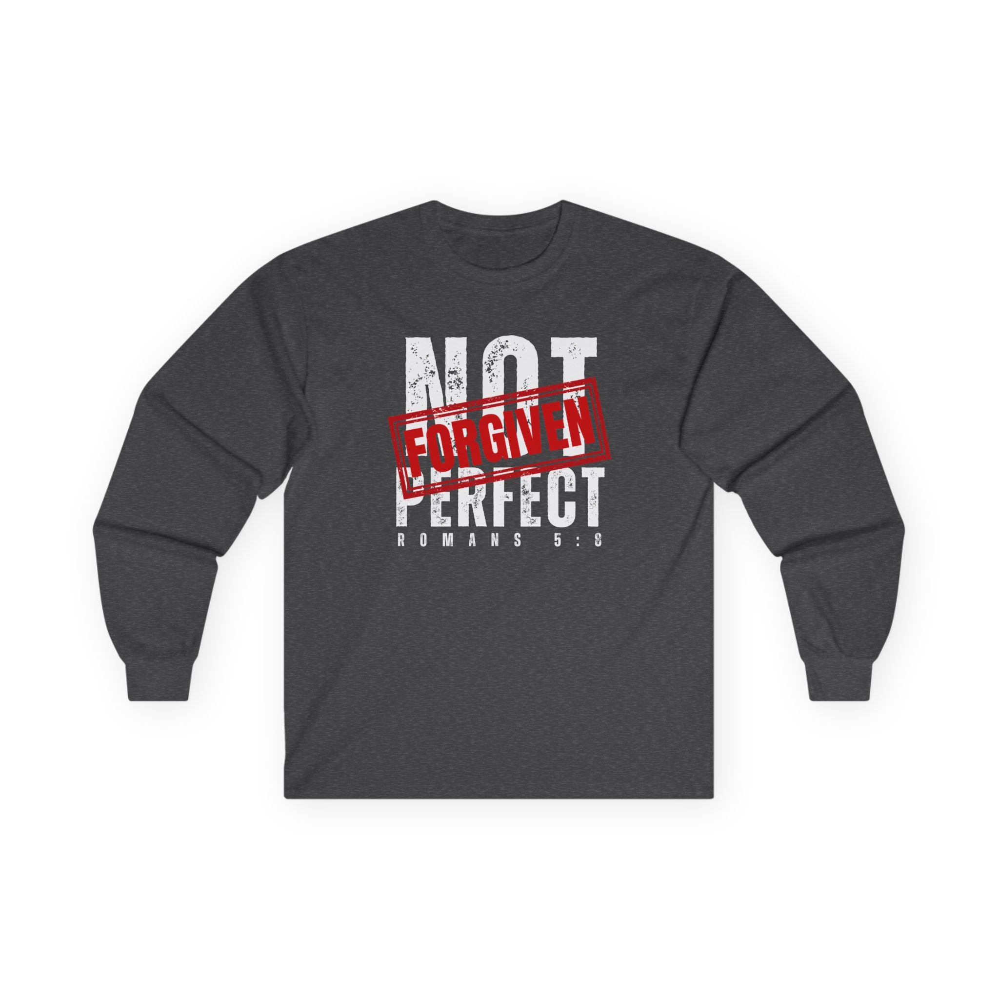 Not Perfect But Forgiven Long Sleeve Tee — Christian Faith Graphic Shirt