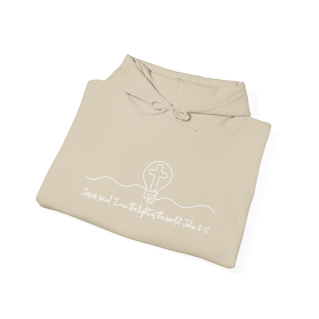 Christian Hoodie with Light of the World and Cross Design – Faith Comfort Sweatshirt
