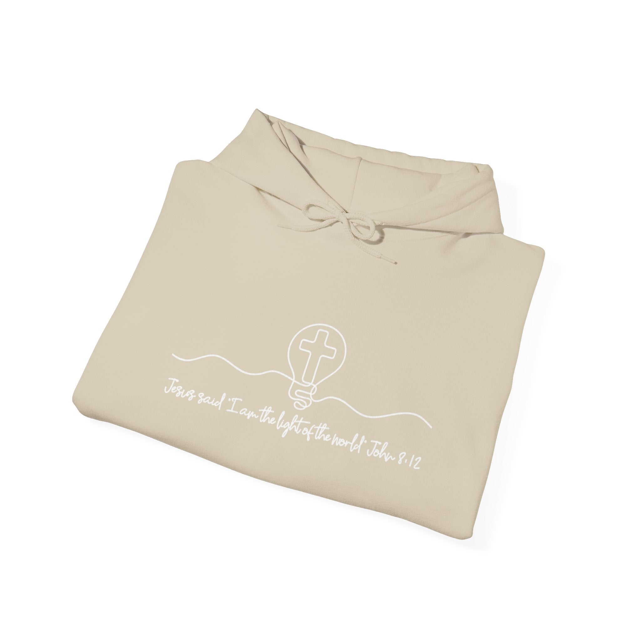 Christian Hoodie with Light of the World and Cross Design – Faith Comfort Sweatshirt