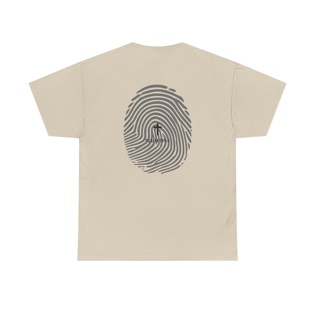 Fingerprint Graphic Tee — Minimalist Identity T‑Shirt