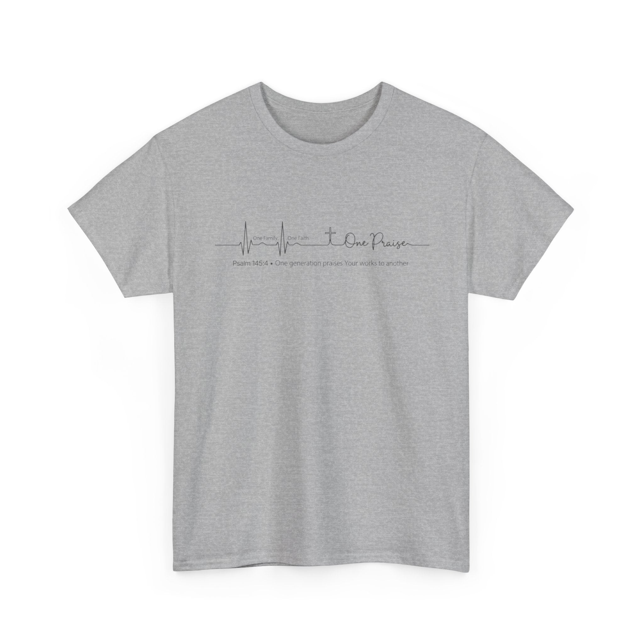 Faith Heartbeat T‑Shirt — I Surrender Script Christian Tee