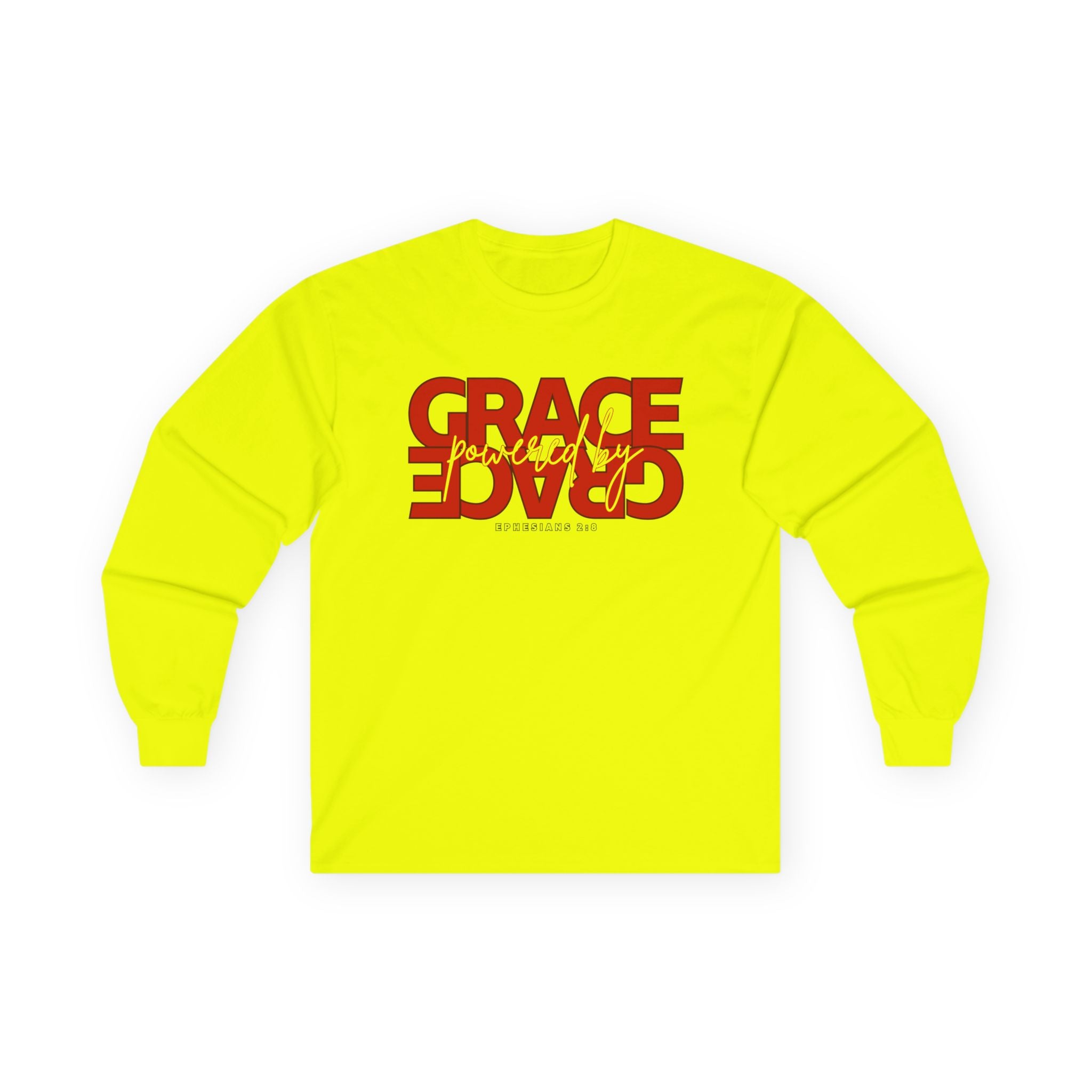 By Grace Long Sleeve Tee — Inspirational Christian Graphic Shirt