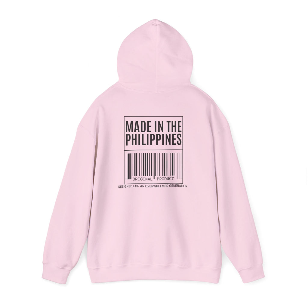 Made in the Philippines Hoodie — Barcode Graphic Back Print