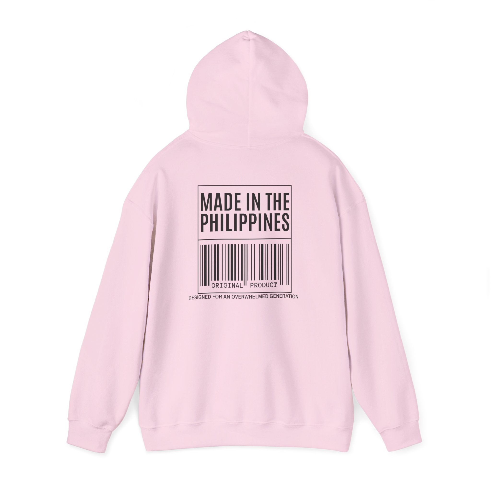 Made in the Philippines Hoodie — Barcode Graphic Back Print