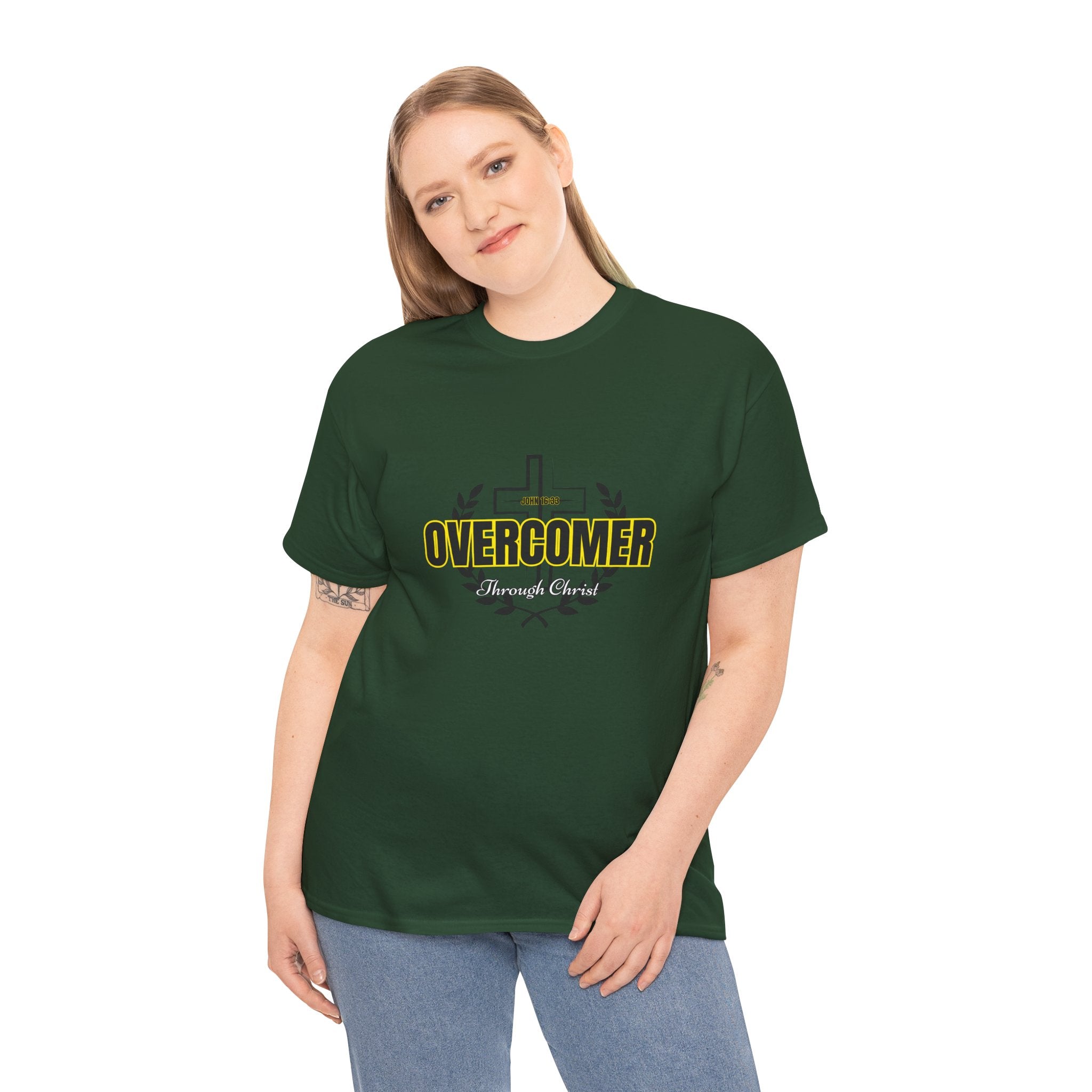 Overcomer Cross T-Shirt — Inspirational Christian Faith Tee