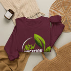 New Creation Sweatshirt – Christian Faith Green Leaf Crewneck
