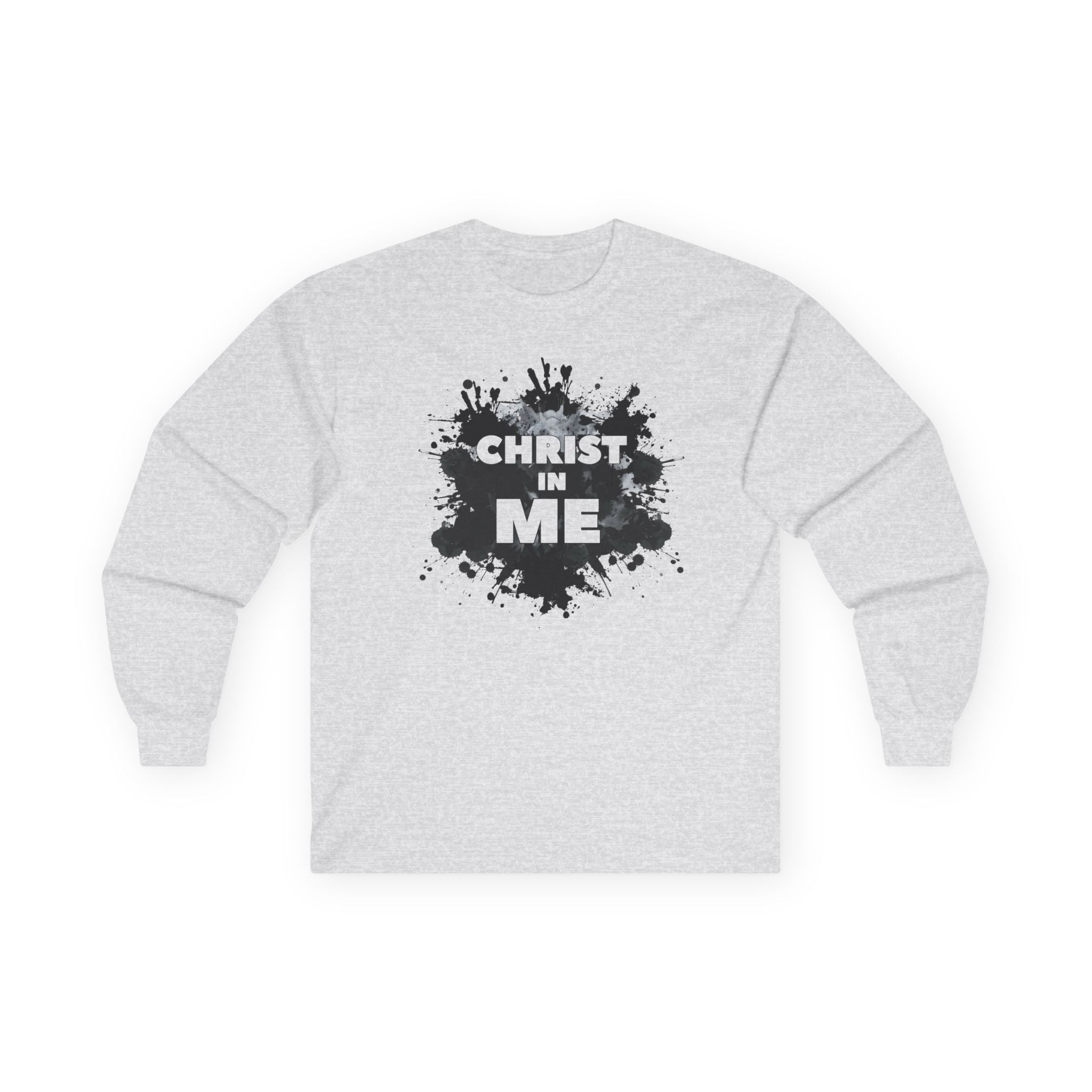 Long Sleeve Tee — "Christ in Me" Faith Graphic Christian Shirt