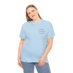 Black Text-Pattern T-Shirt — Seen Known Saved Christian Typography Graphic Tee