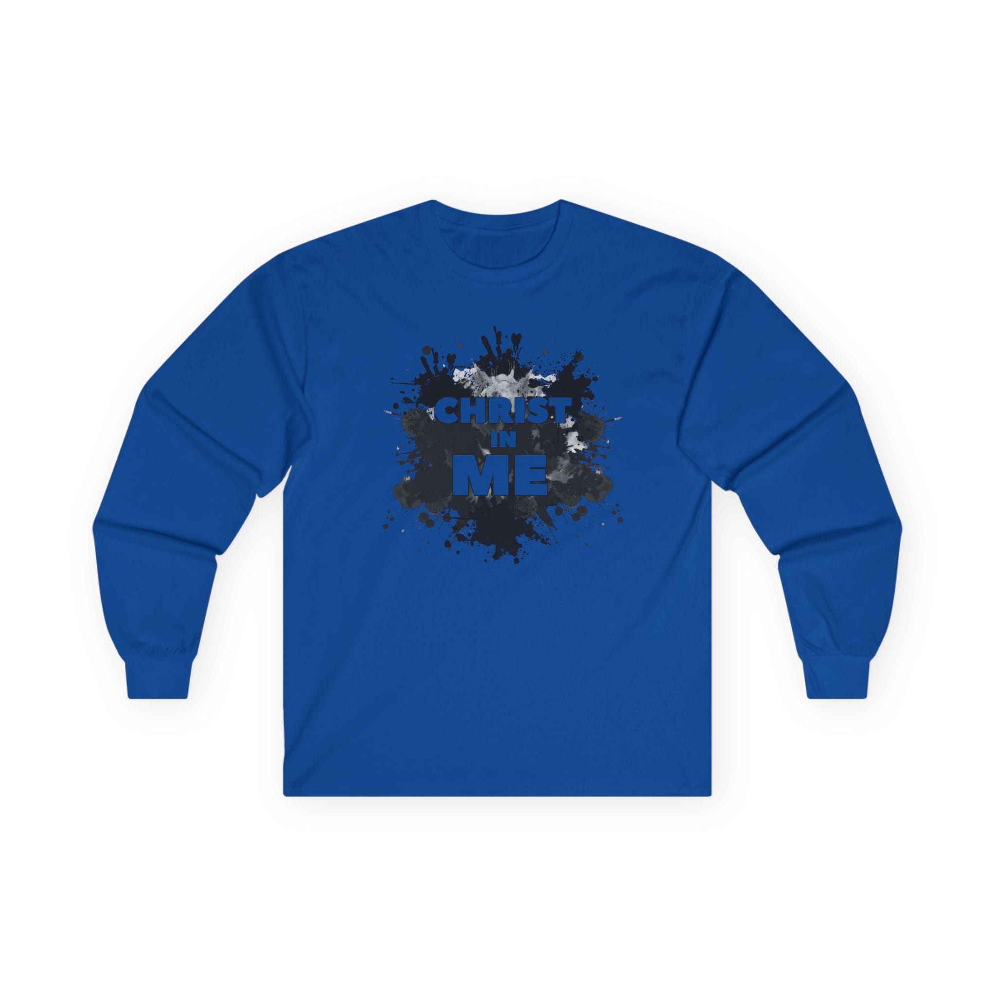 Long Sleeve Tee — "Christ in Me" Faith Graphic Christian Shirt