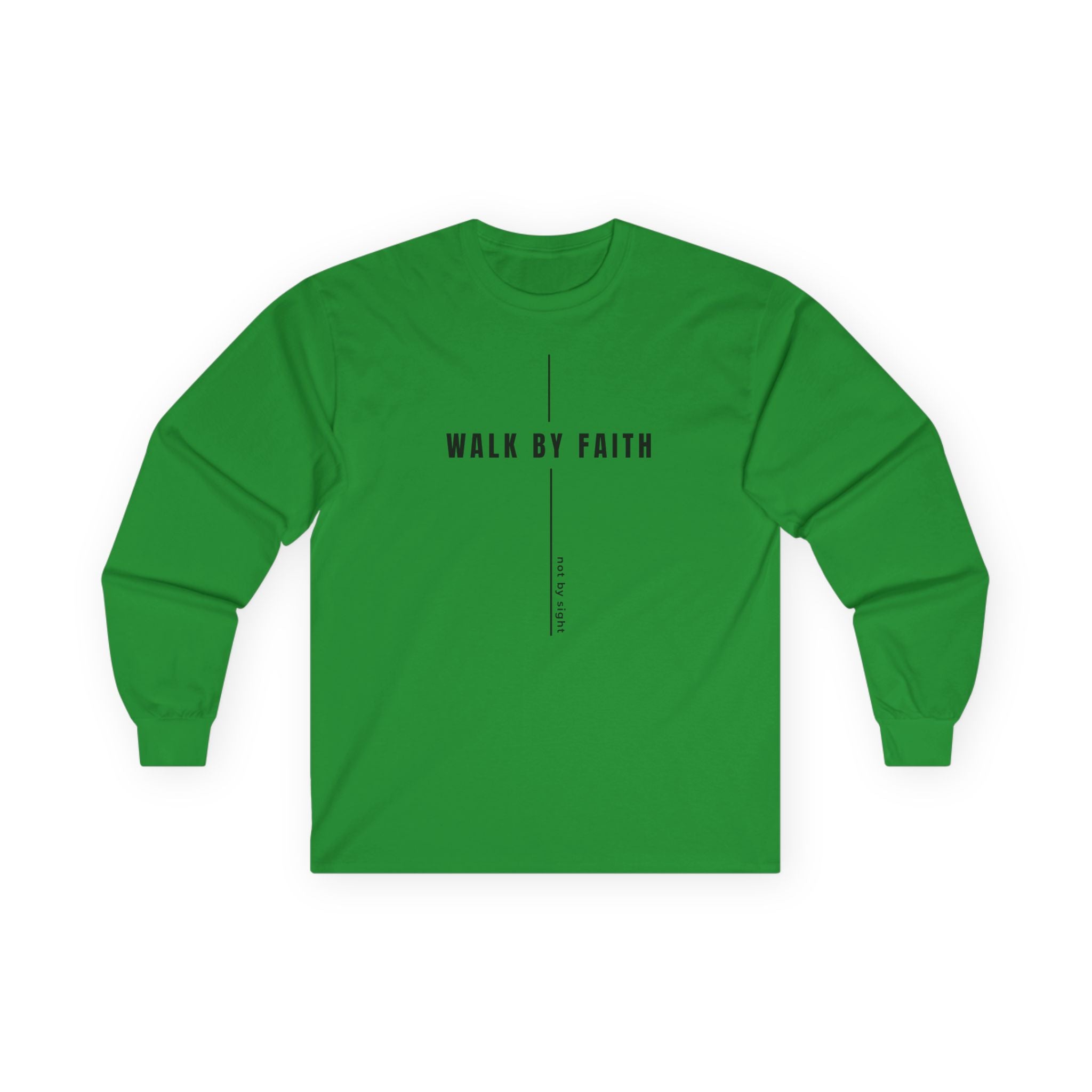 Walk By Faith Long Sleeve Tee — Minimal Christian Inspirational Shirt