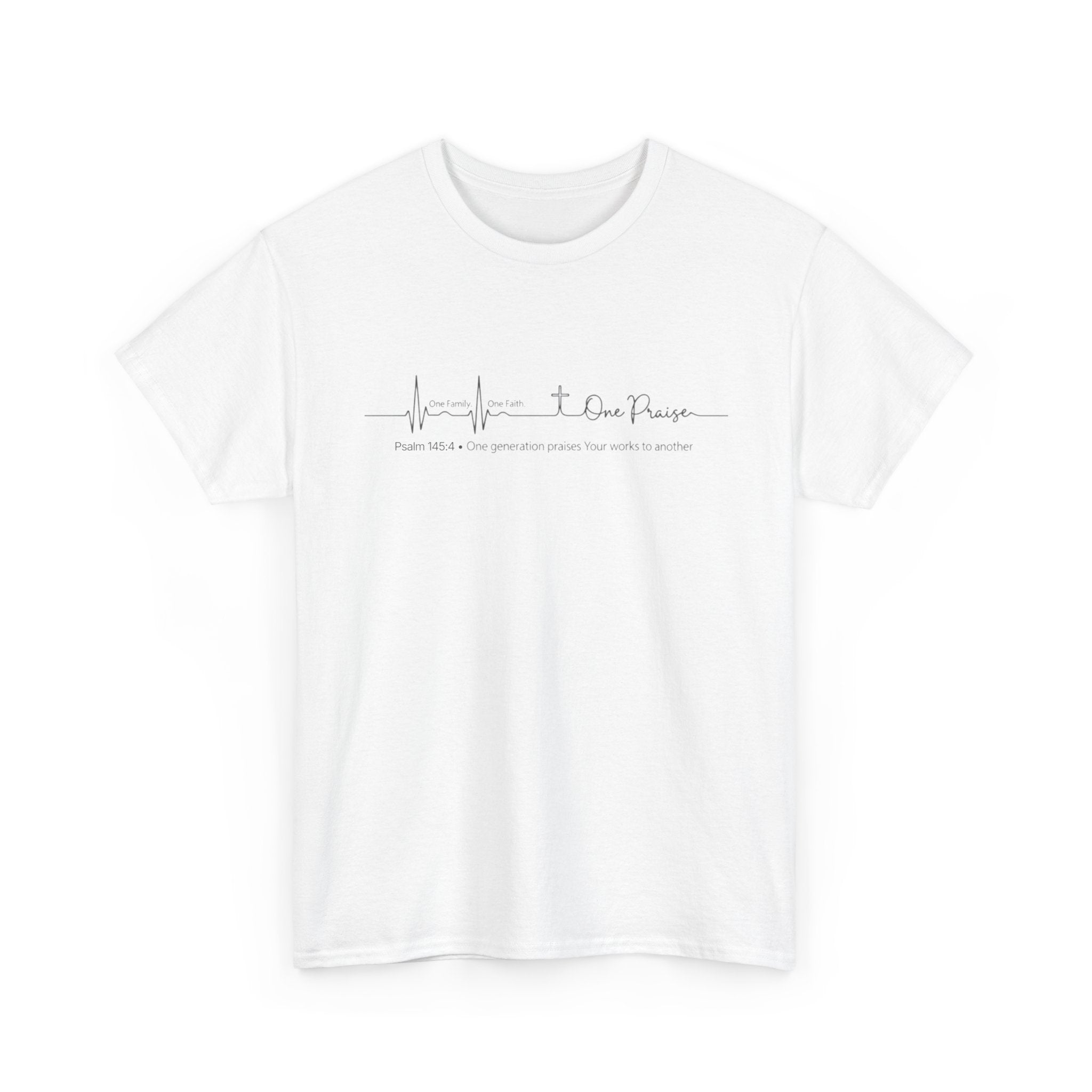 Faith Heartbeat T‑Shirt — I Surrender Script Christian Tee