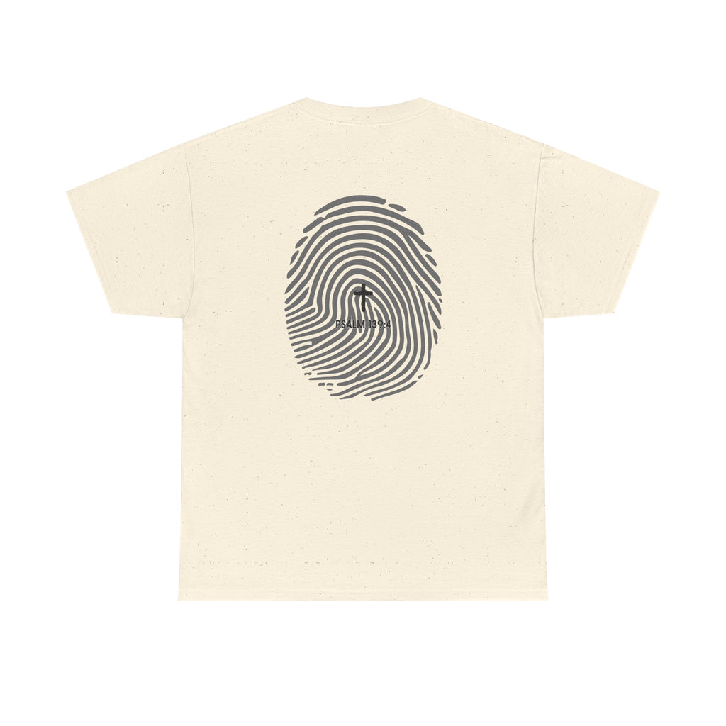 Fingerprint Graphic Tee — Minimalist Identity T‑Shirt